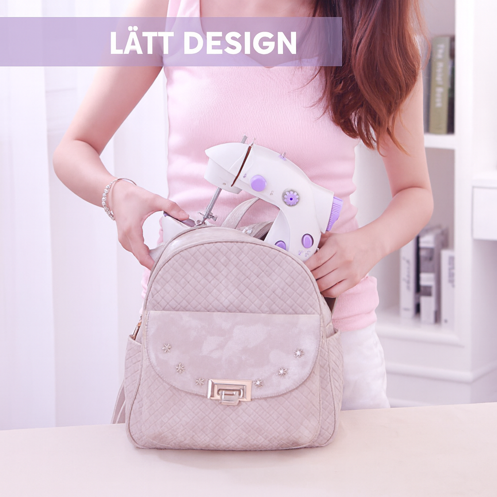 Mini elektrisk symaskin med dubbel tråd och justerbar hastighet