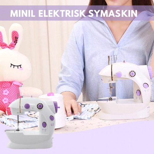 Mini elektrisk symaskin med dubbel tråd och justerbar hastighet