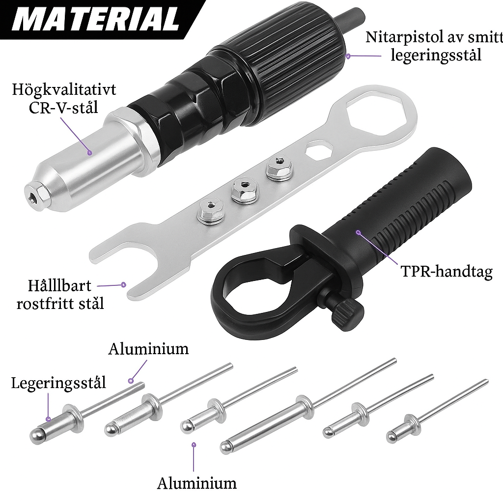 Professionellt Nitpistol Adapterset