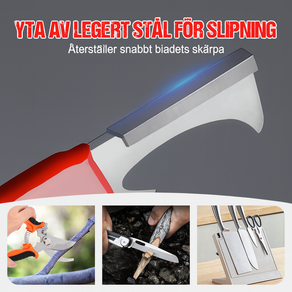 Multifunktionell knivslip i härdat stål