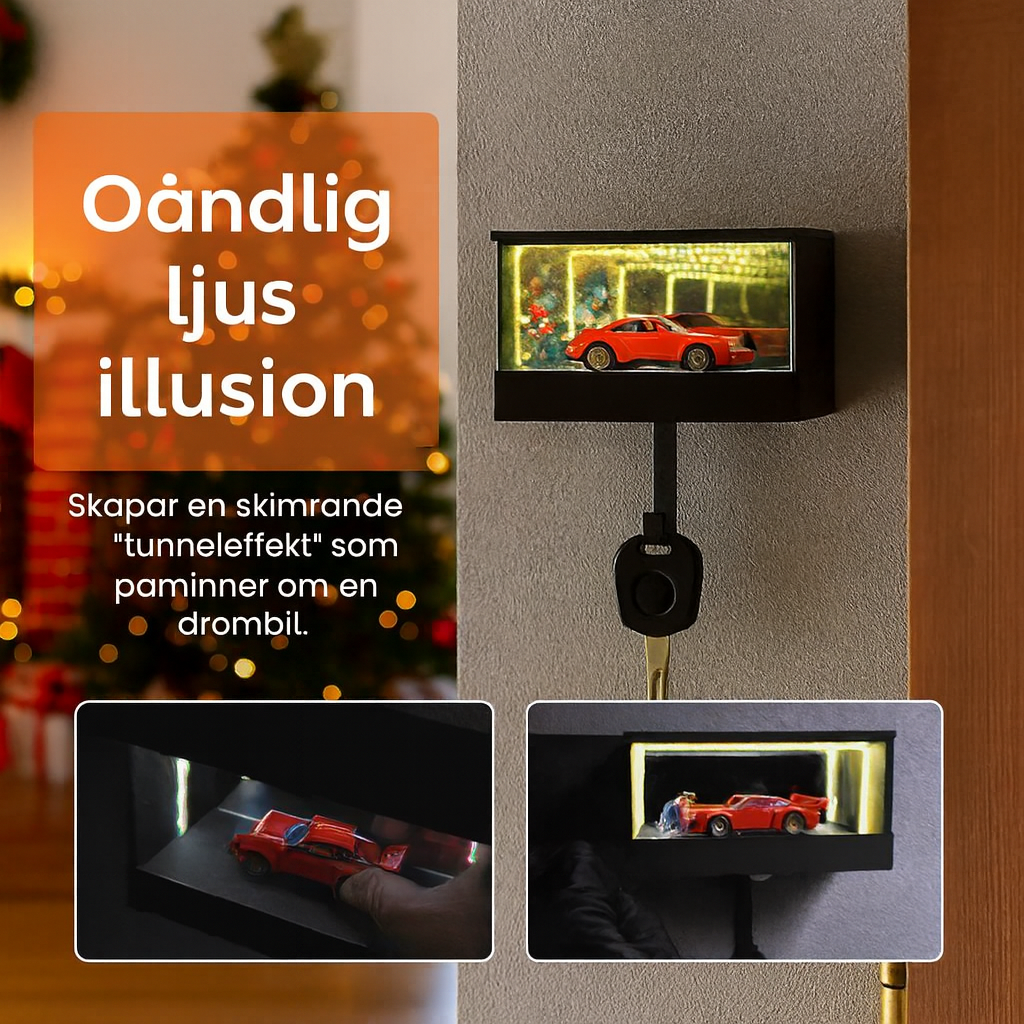 LED Nyckelring med Oändlighetseffekt – Perfekt Gåva för Bilentusiaster