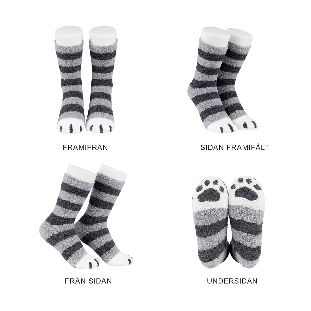 Varma kattmönstrade vinterstrumpor