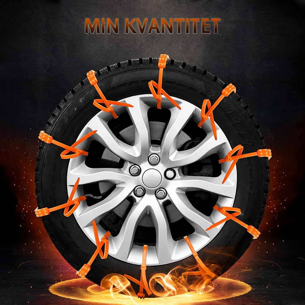 Universella halkskyddskedjor för bil - 1 Set (10 st halkskyddskedjor)