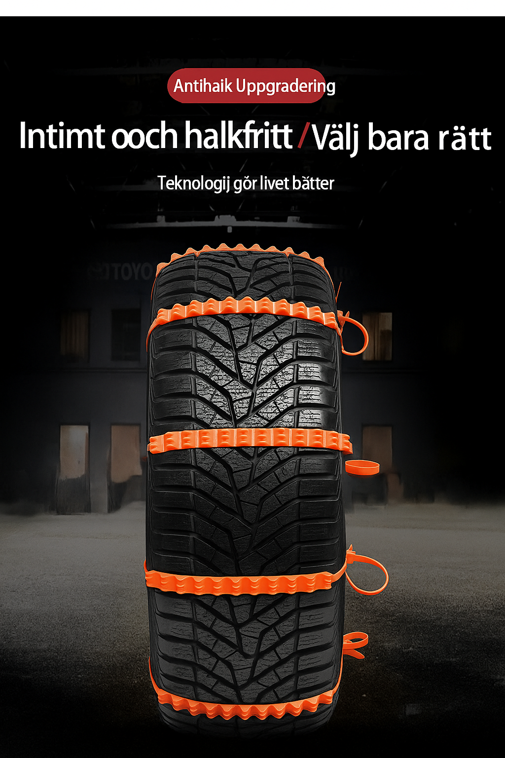 Universella halkskyddskedjor för bil - 1 Set (10 st halkskyddskedjor)