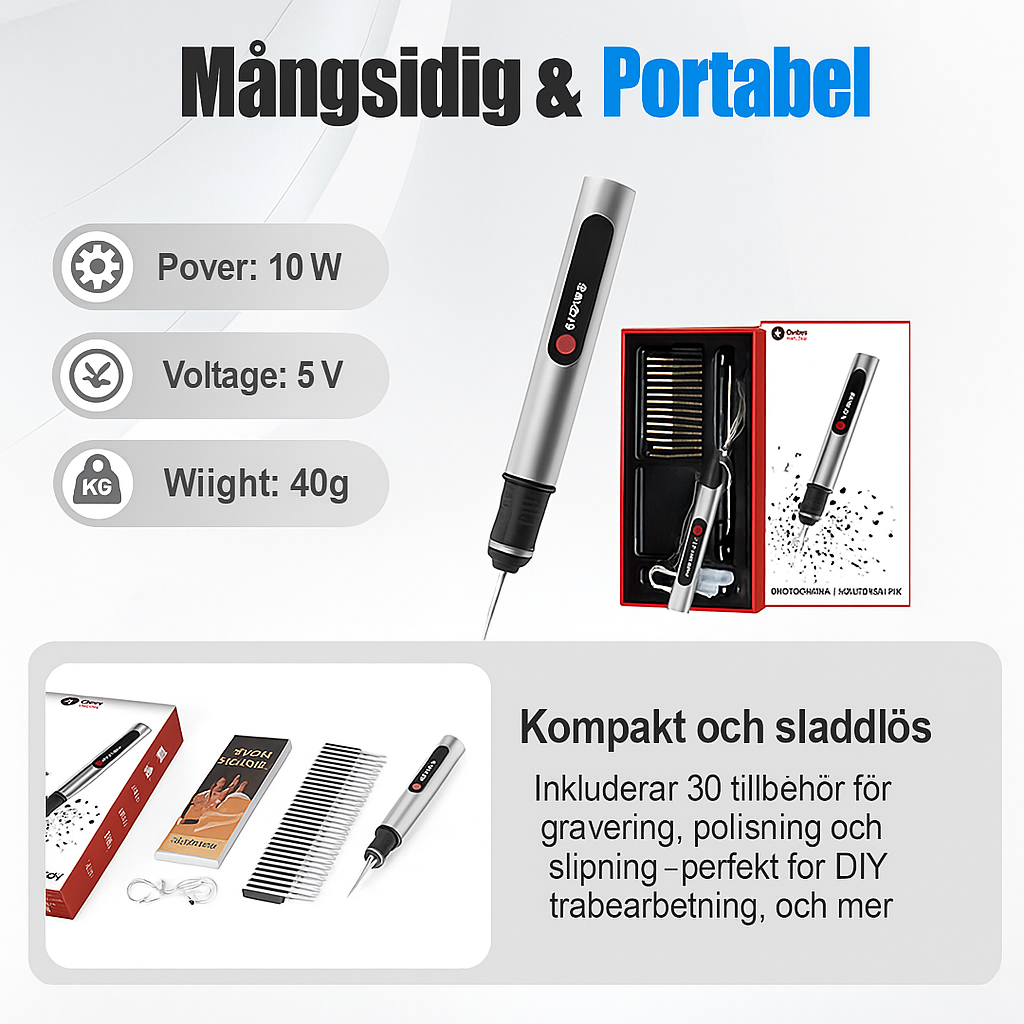 Elektrisk graveringspenna med justerbar hastighet – precision och kraft i fickformat