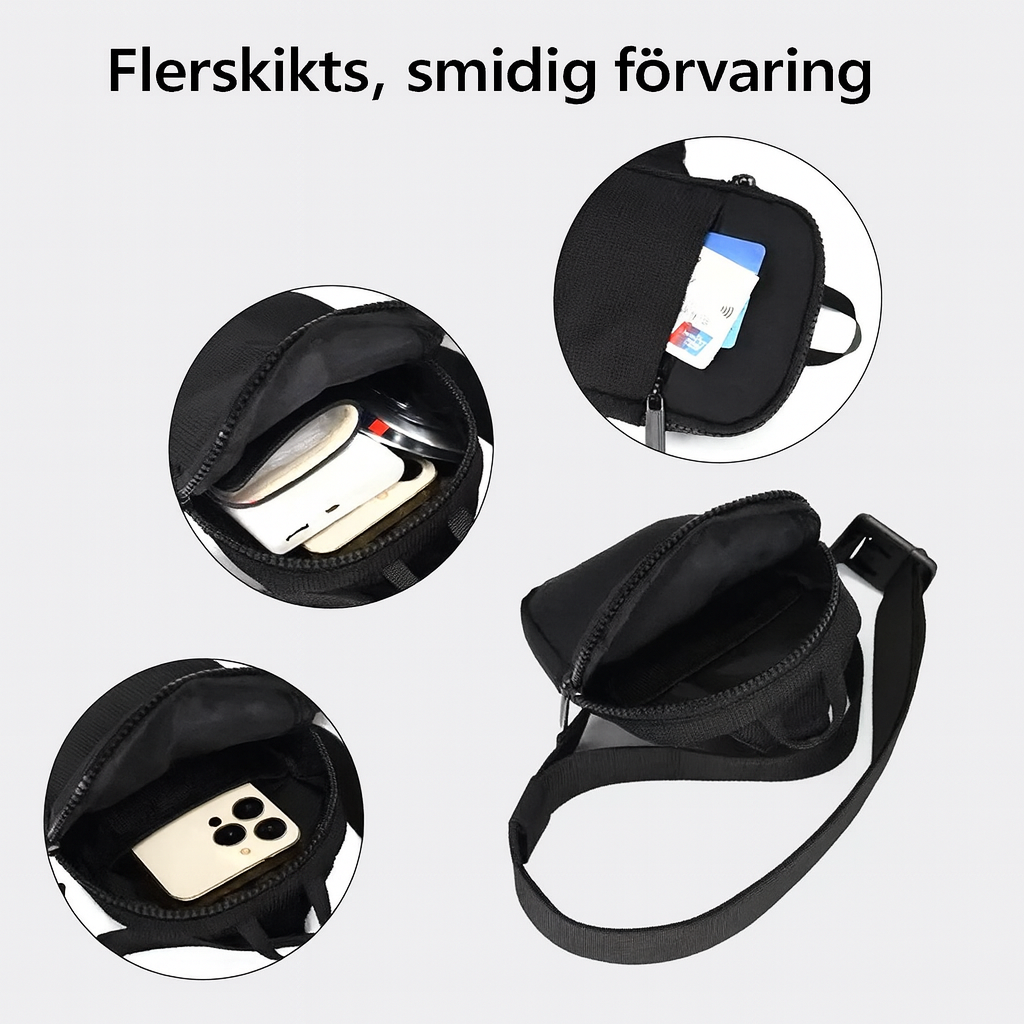 Justerbar Unisex Mini-Sling Bröstväska