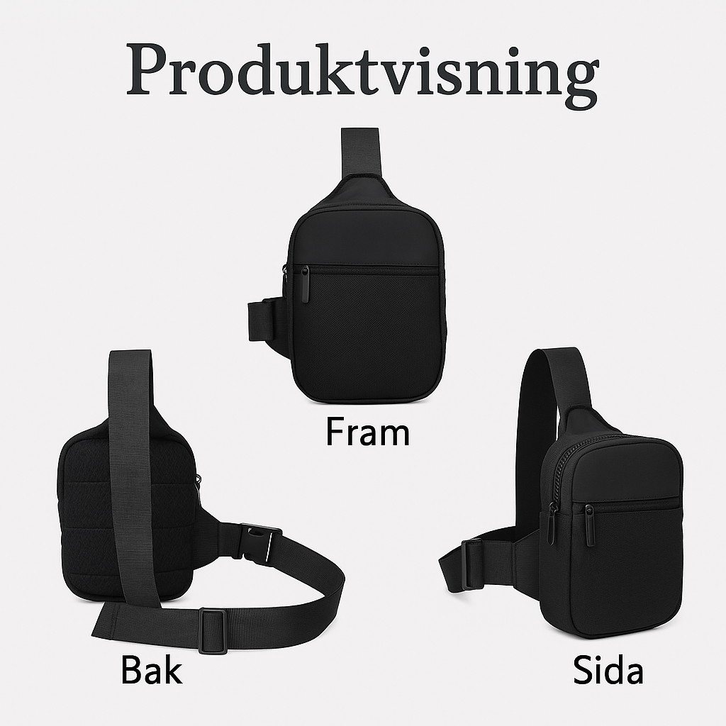 Justerbar Unisex Mini-Sling Bröstväska