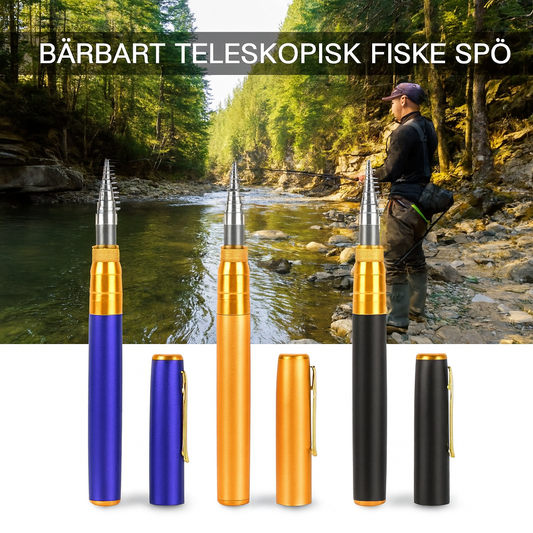 Portabelt Fickfiskespö med Metallrulle & Hög Hållbarhet