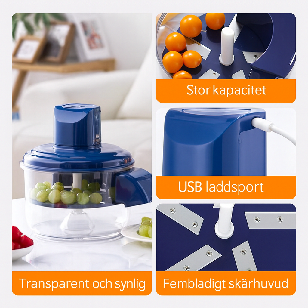 Elektrisk Frukt- och Grönsaksskalare med Rostfria Blad