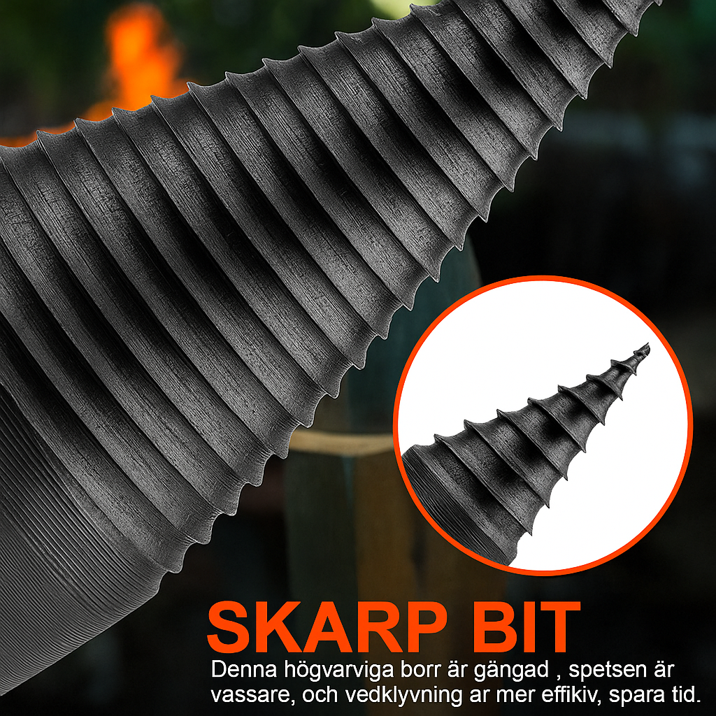Vedklyvsborr med Sexkantsskaft