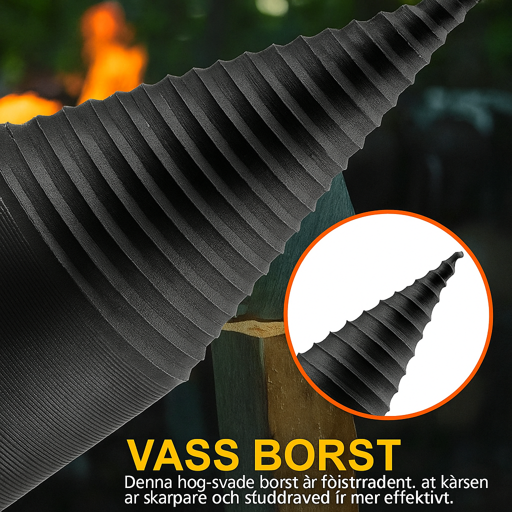 Vedklyvsborr med Sexkantsskaft