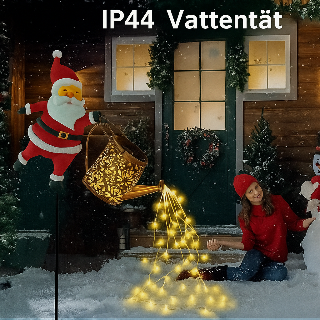 Solcellsdriven Tomte Vattenkanna-Lampa