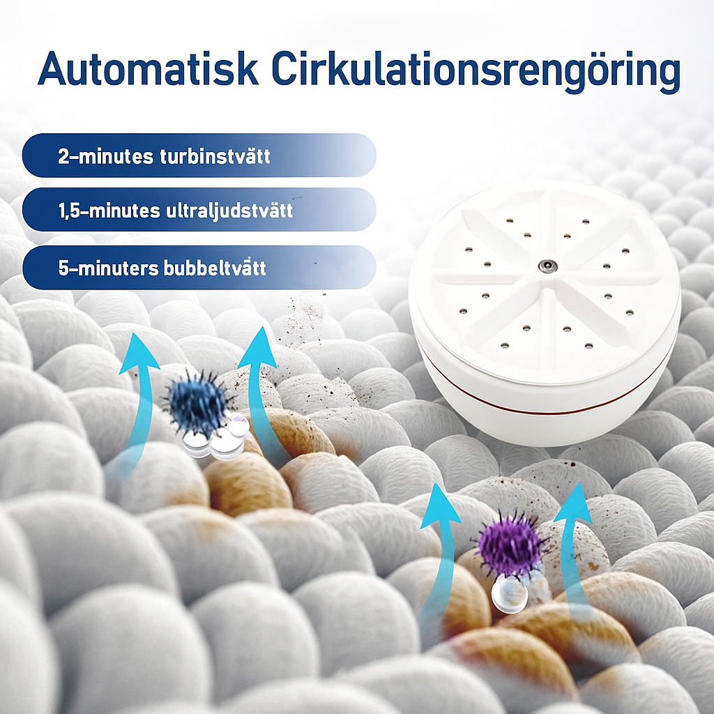 Bärbar ultraljudstvättmaskin