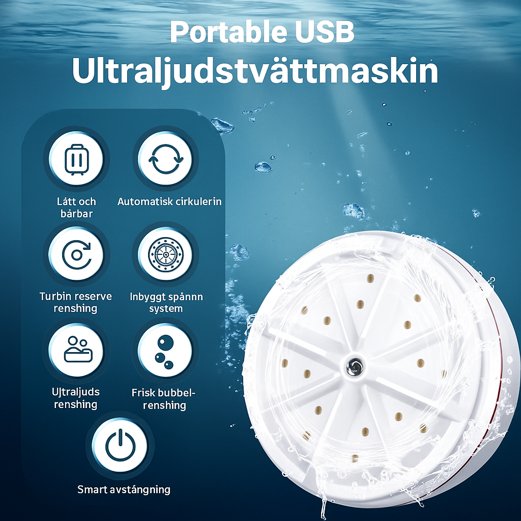 Bärbar ultraljudstvättmaskin