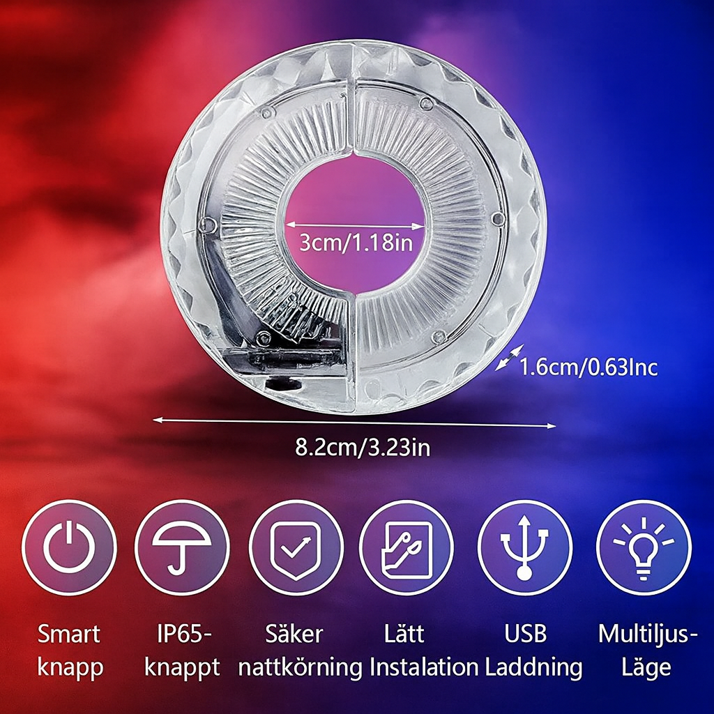 Uppladdningsbar RGB-Navlampa med Smart Sensor