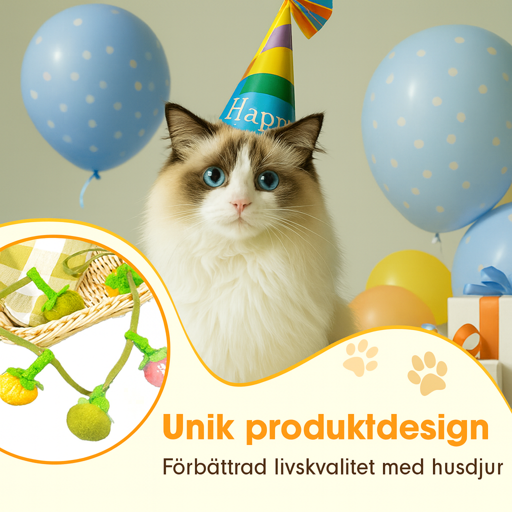 Interaktiv Fruktformad Kattleksak med Kattmynta & Snöre