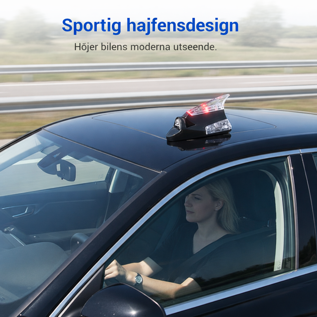 Vinddriven LED-Hajfena för Bilstyling (Batterifri)