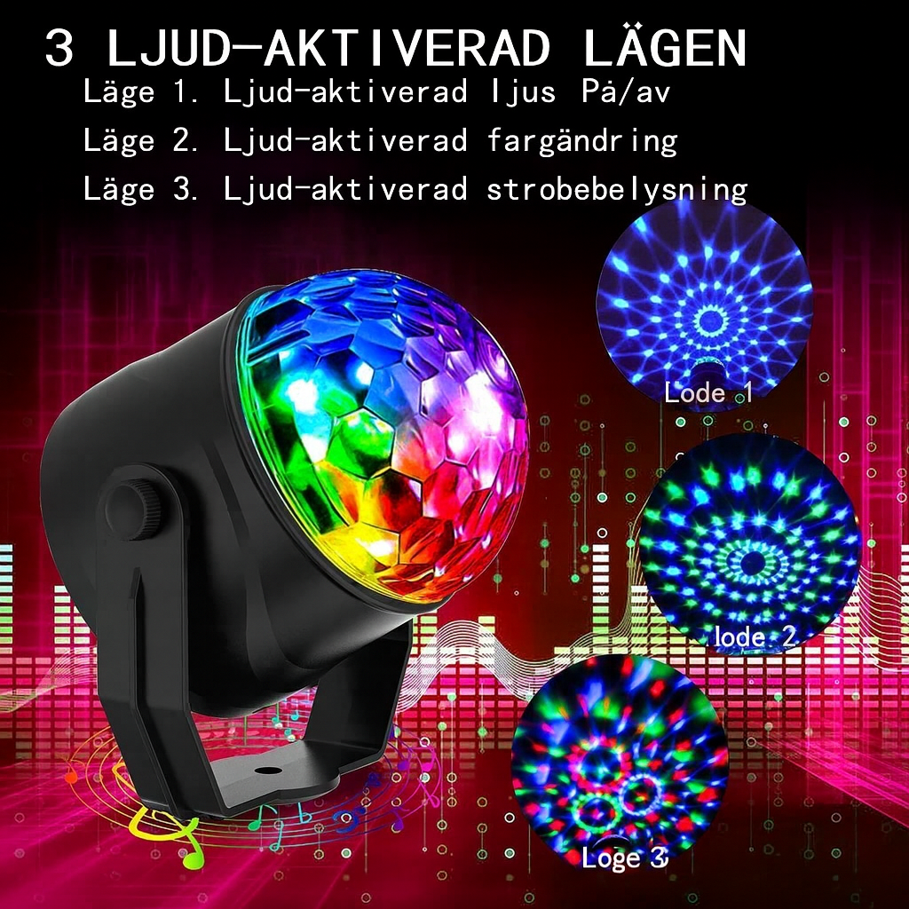 Roterande RGB-Discolampa