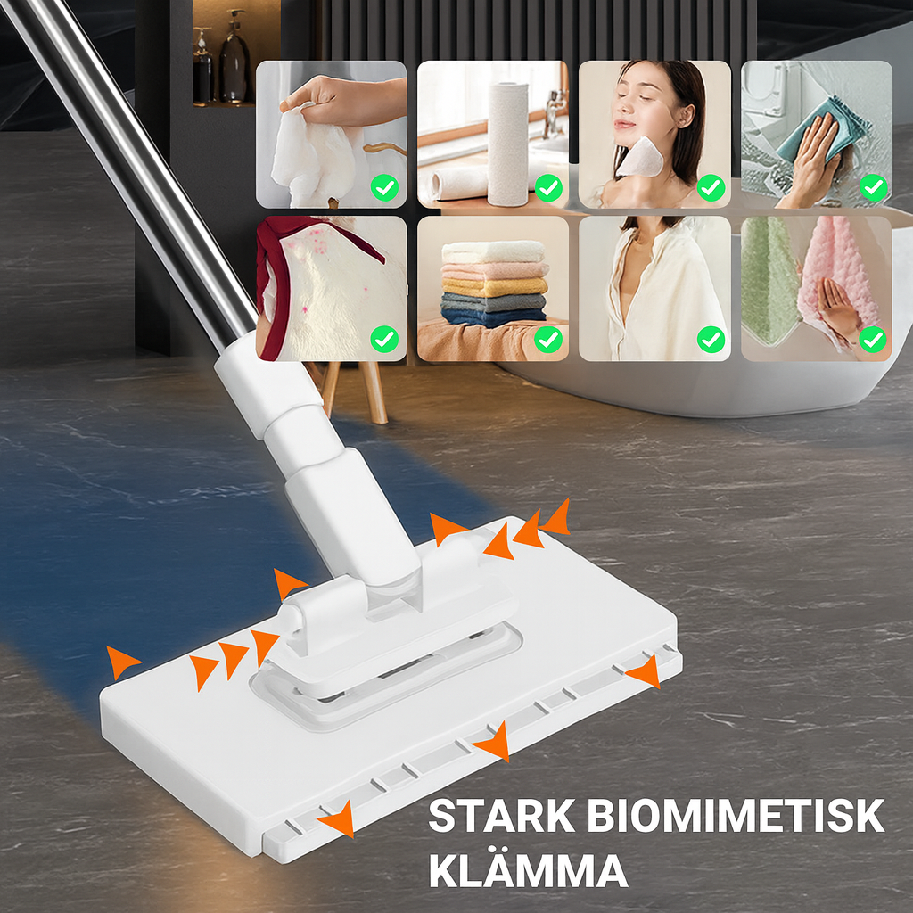 Mopp med Klämma & Långt Handtag