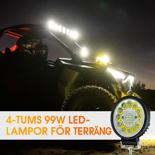 99W LED Arbetslampa 4" Rund för Offroad & Fordon