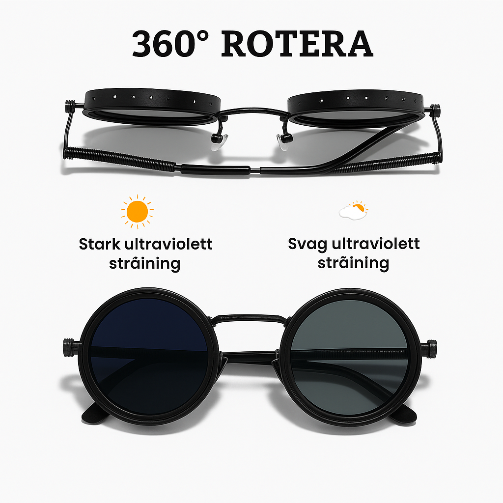 Steampunk Justerbara Solglasögon