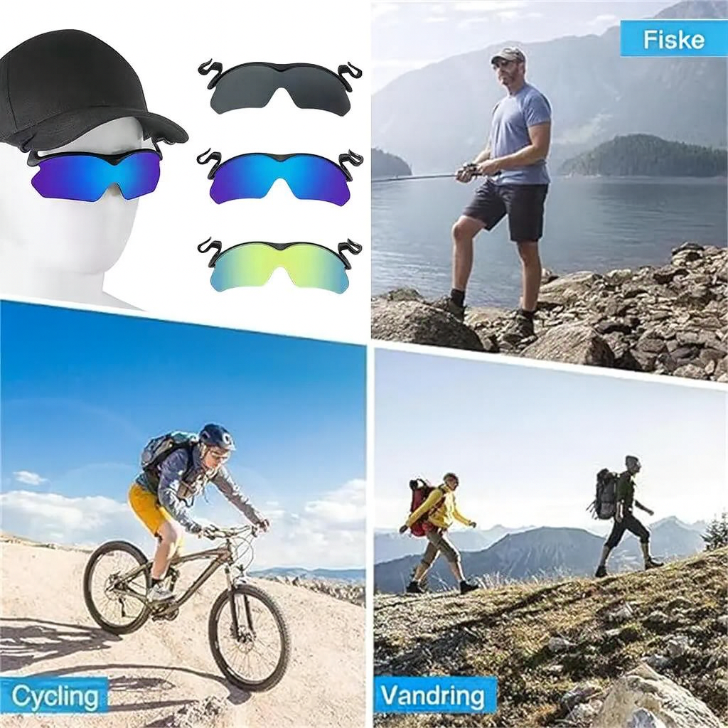 Clip Cap Sports Solglasögon med Polariserade Linser & 360° Justering