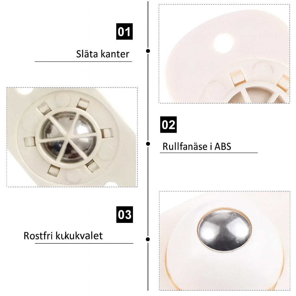 Självhäftande Möbelhjul med 360° Rotation