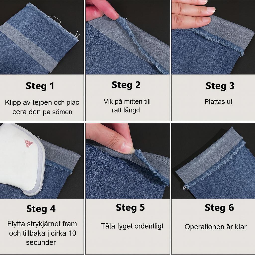 FabricTape – För Snabb Fållning & Lagning utan Sömnad