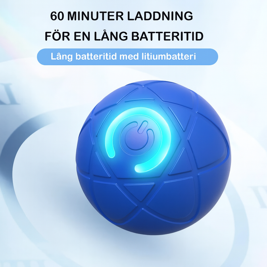 InteractiveBall – Självrörlig & Lysande Husdjursboll för Hund & Katt