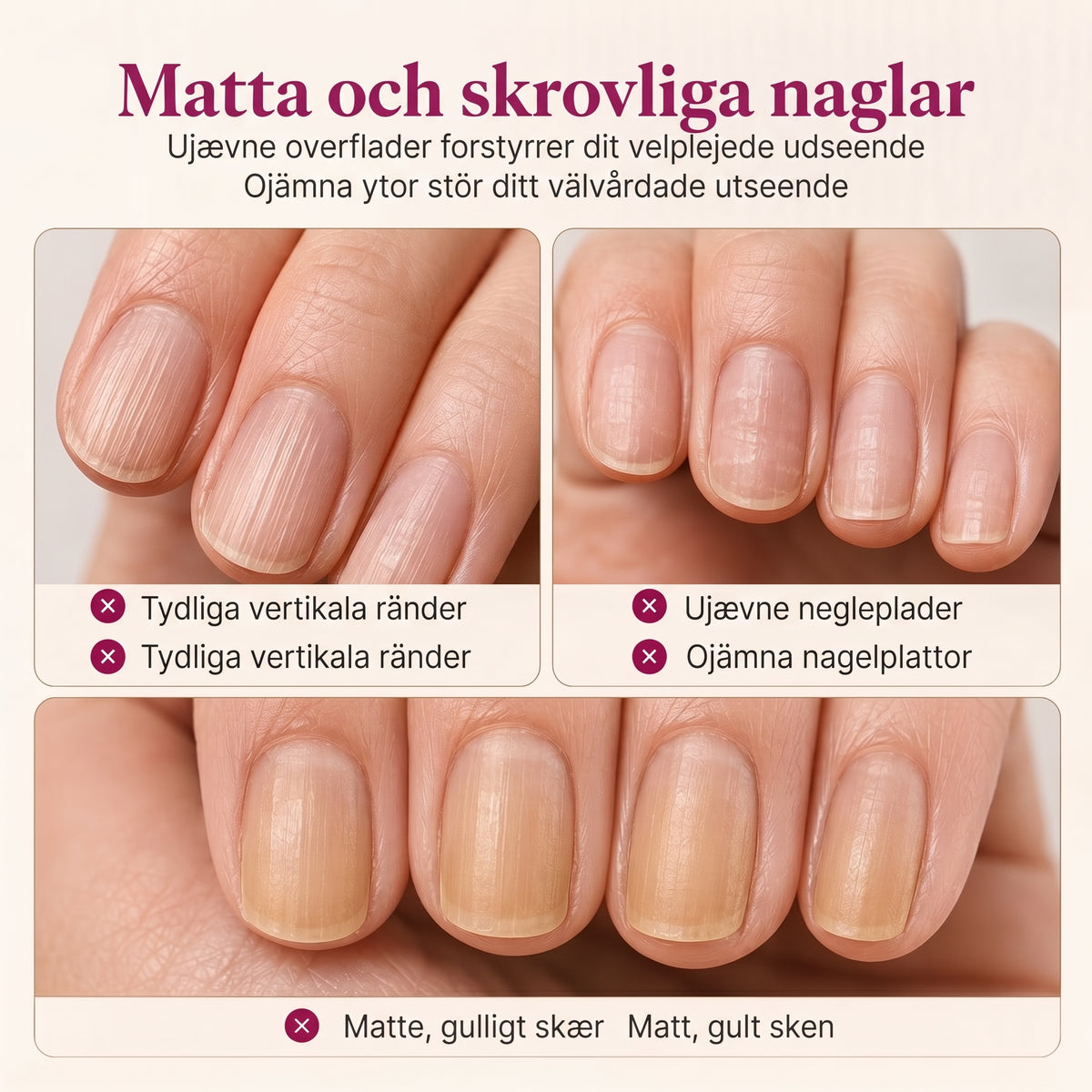 Nude Rosa Nagelstärkare med Optisk Utslätning och Hög Glans