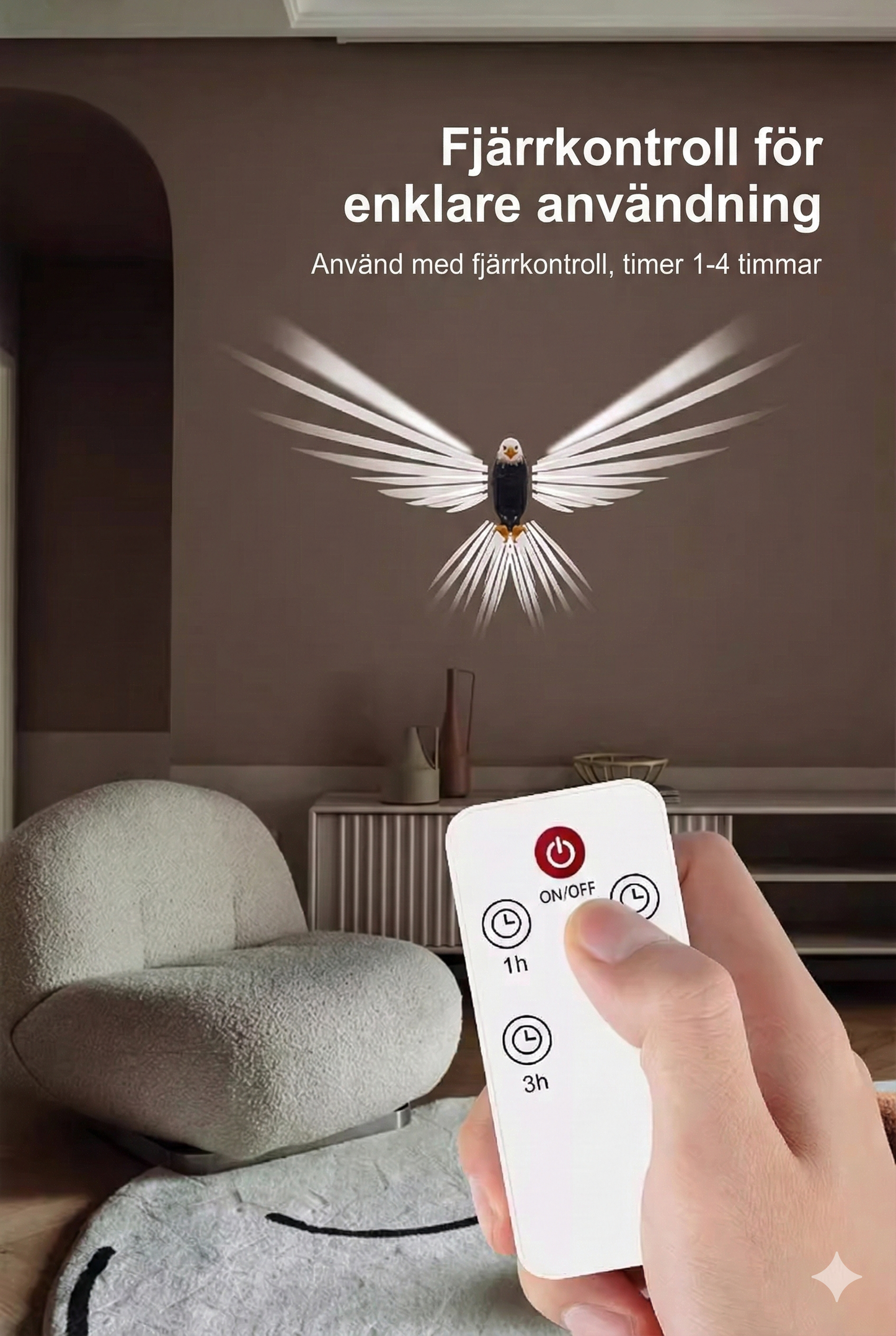 Dekorativ LED-Vägglampa med Fjärrkontroll