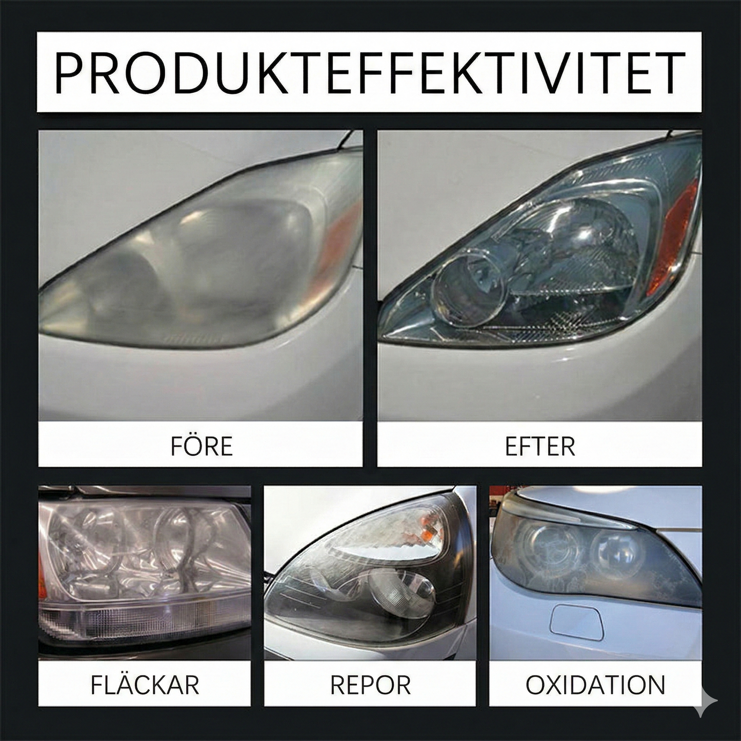 Komplett Renoveringssats för Bilstrålkastare – UV-Skyddande