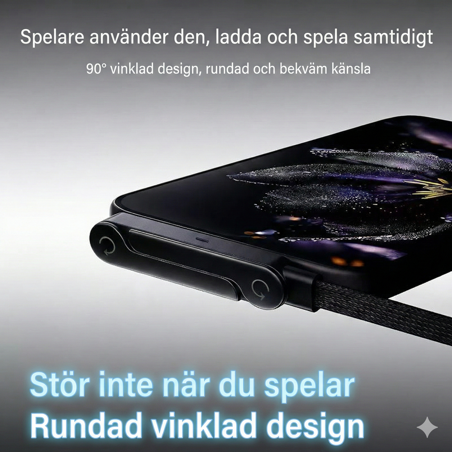 Gaming-kabel med Vikbart Stativ – För Apple & Android