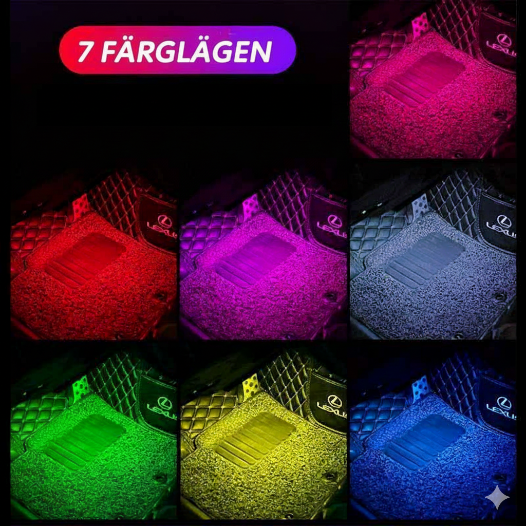 Trådlös Atmosfärbelysning för Bil med Musiksynk