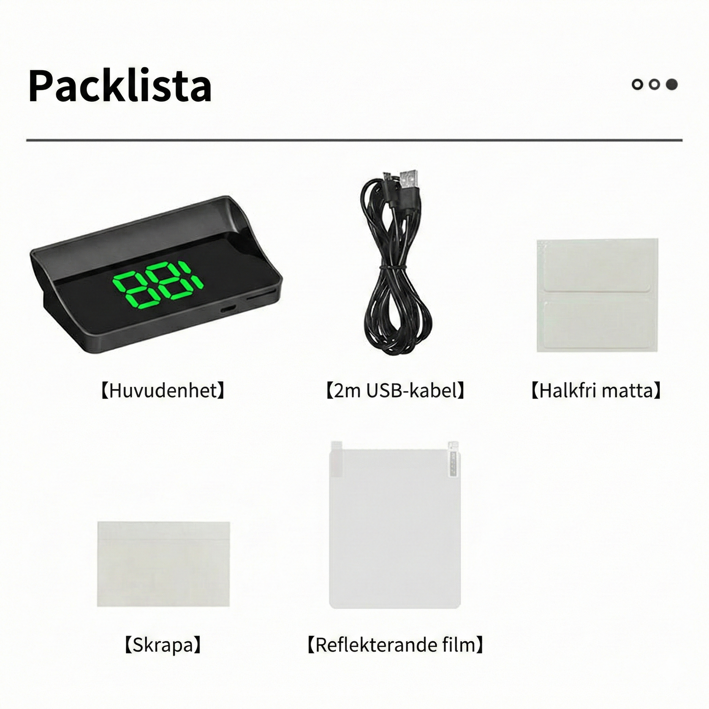 Bärbar HUD-skärm för Instrumentbrädan – HD LCD