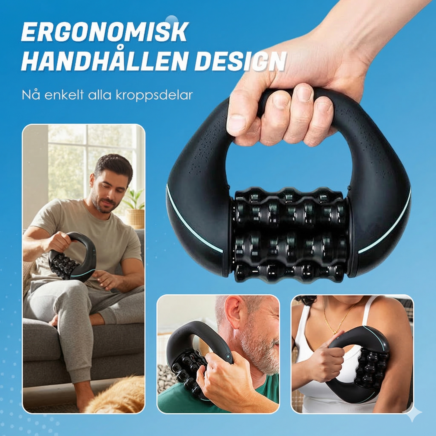 Uppladdningsbar Handmassageapparat med Rullfunktion
