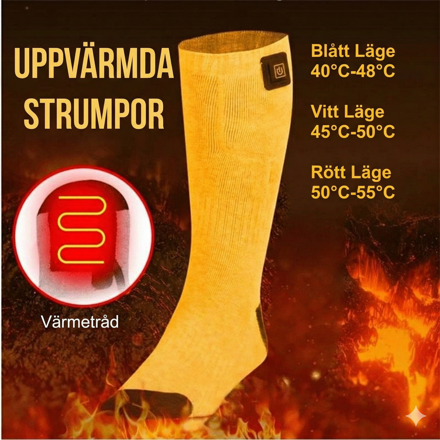 Tvättbara Värmestrumpor med Kolfibervärme och Justerbar Temperatur