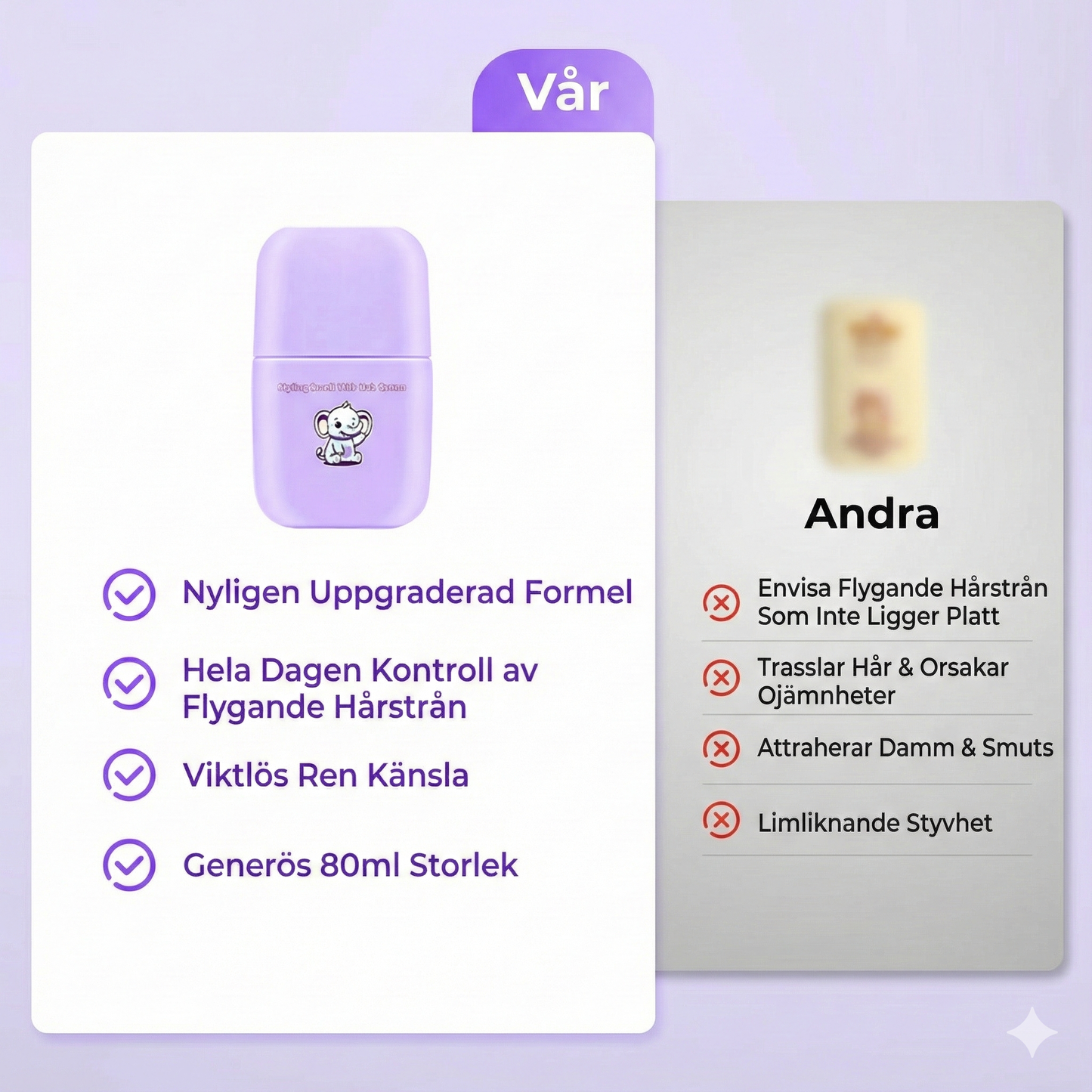 2-i-1 Stylingkam med Integrerad Hårkräm för Enkel Hårstyling