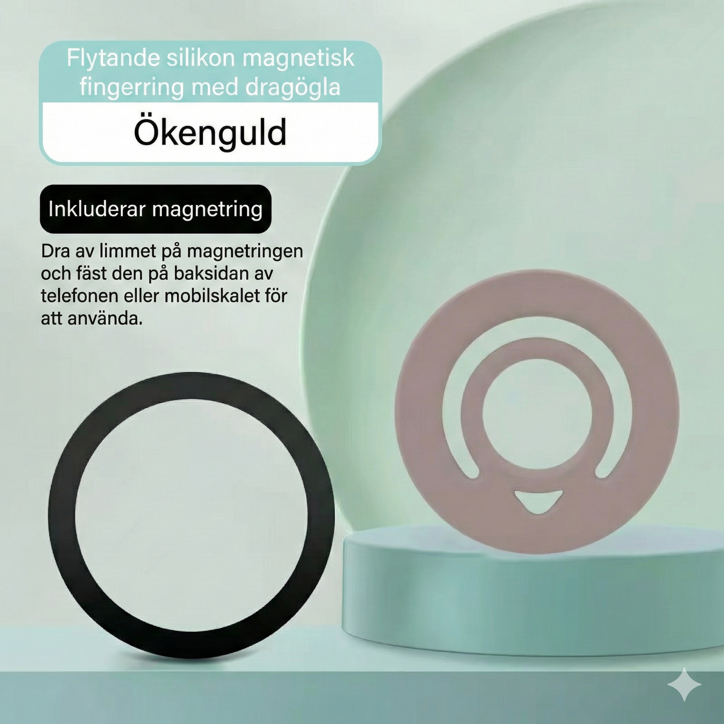 2-i-1 Magnetring & Hållare – Fäster på Metallytor