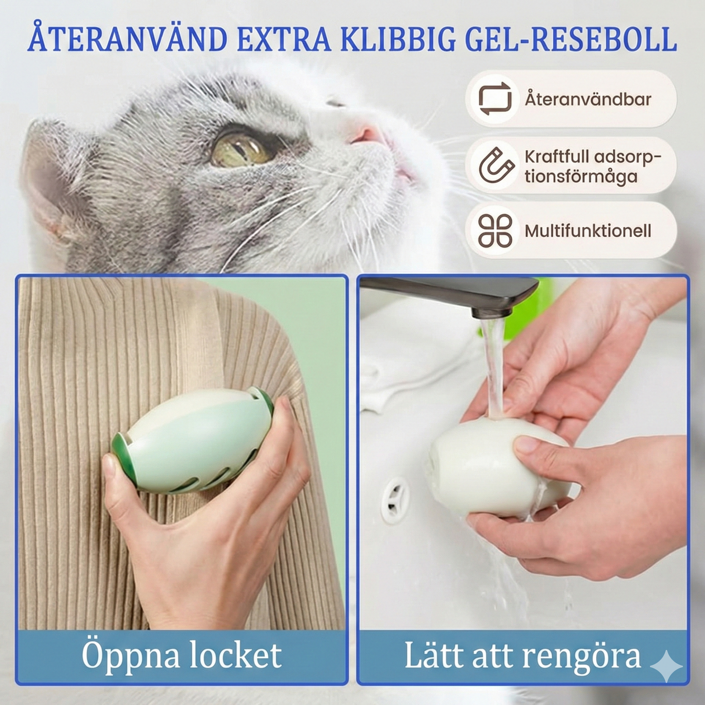 Återanvändbar Luddrulle med Sköljbar Yta