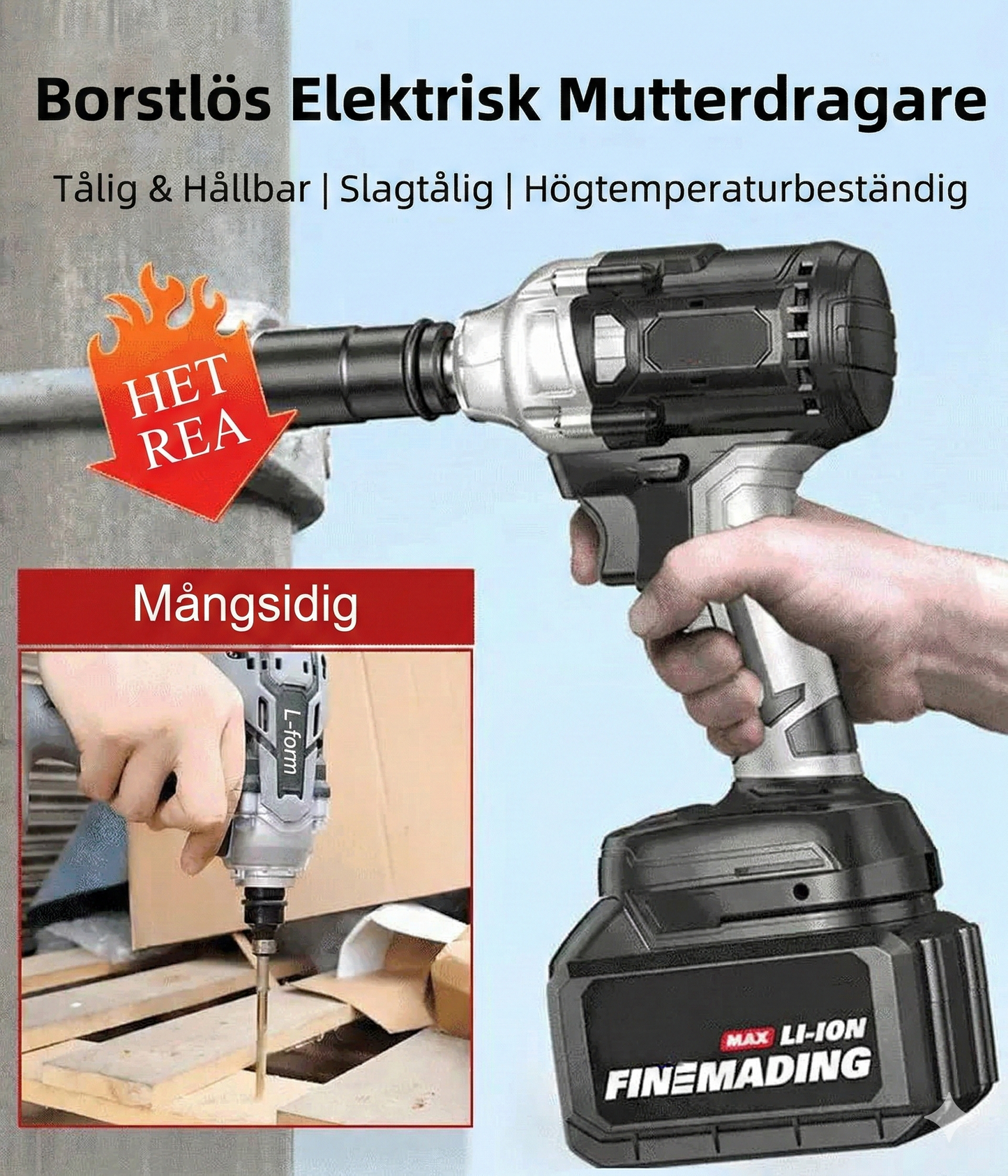 Borstlös elektrisk mutterdragare för ultimat kraft och precision