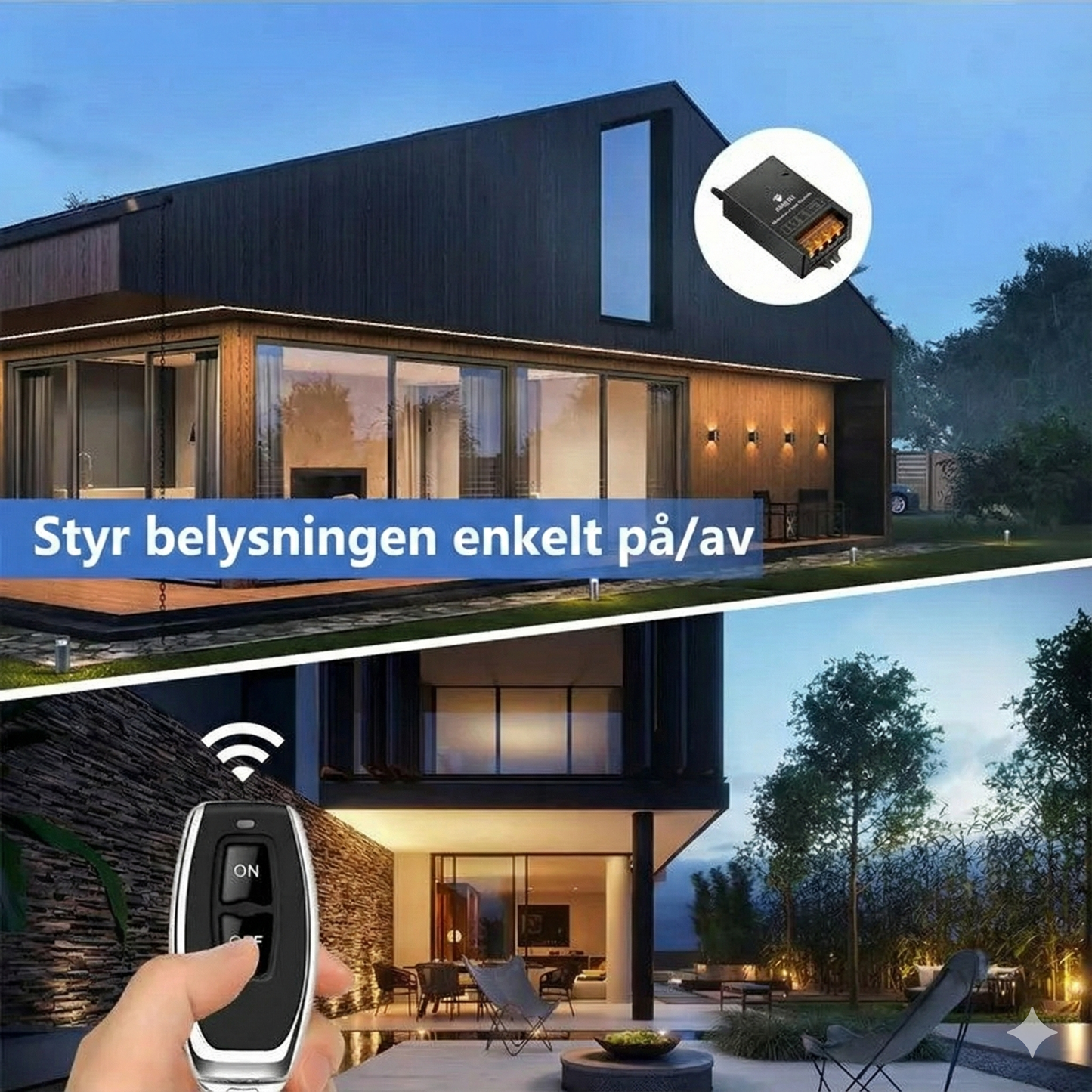 Trådlös Fjärrstyrd Strömbrytare med Lång Räckvidd