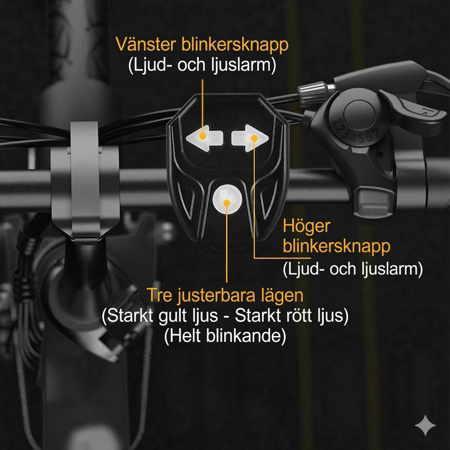 Uppladdningsbart Bakljus för Cykel – Med Riktningsvisare