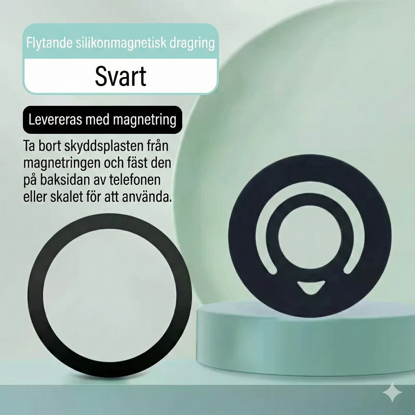 2-i-1 Magnetring & Hållare – Fäster på Metallytor