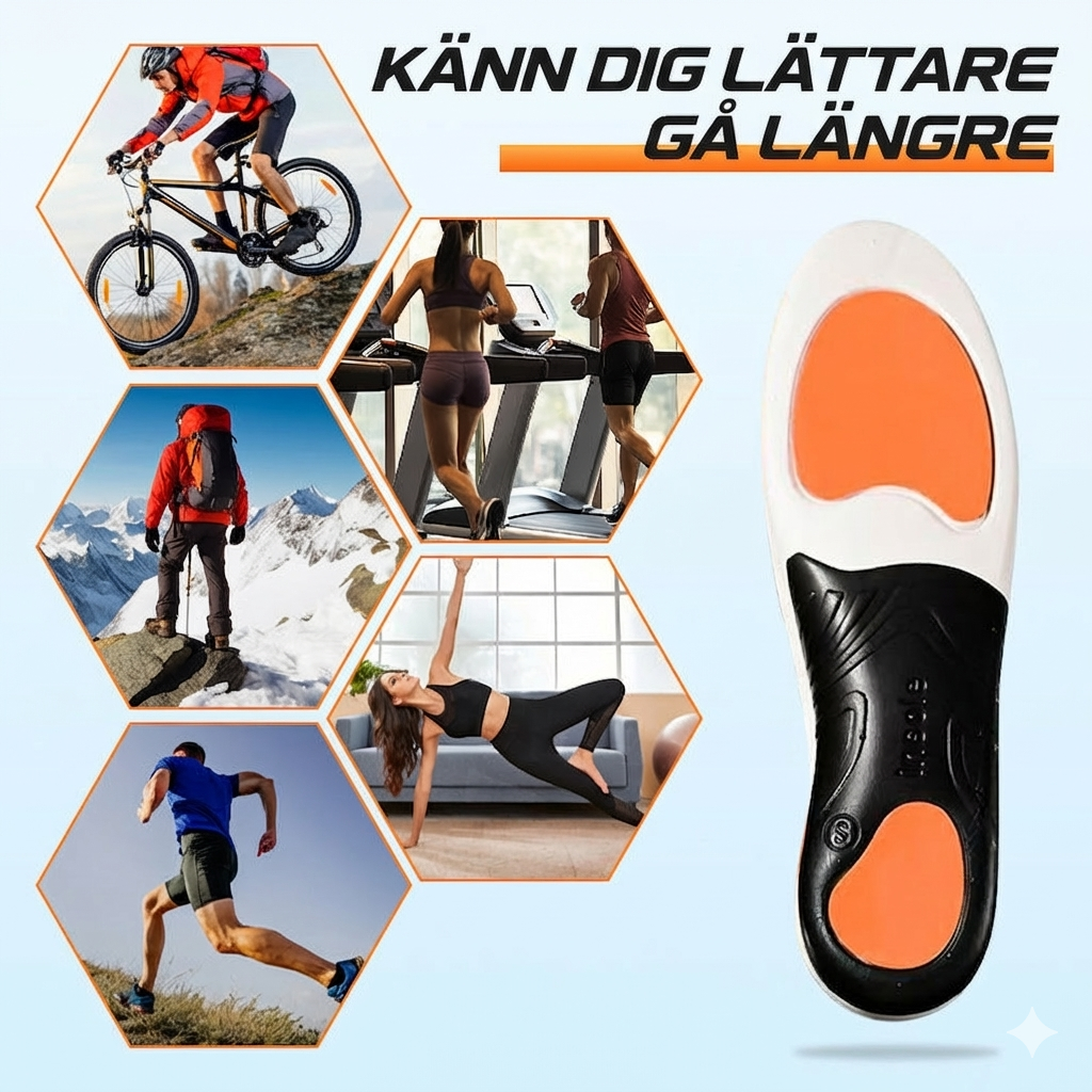 Sportinlägg med Vridstyvt TPU-skal och Hålfotsstöd