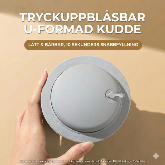 U-formad Nackkudde med Smart Presspump för Uppblåsning och Justerbart Nackstöd
