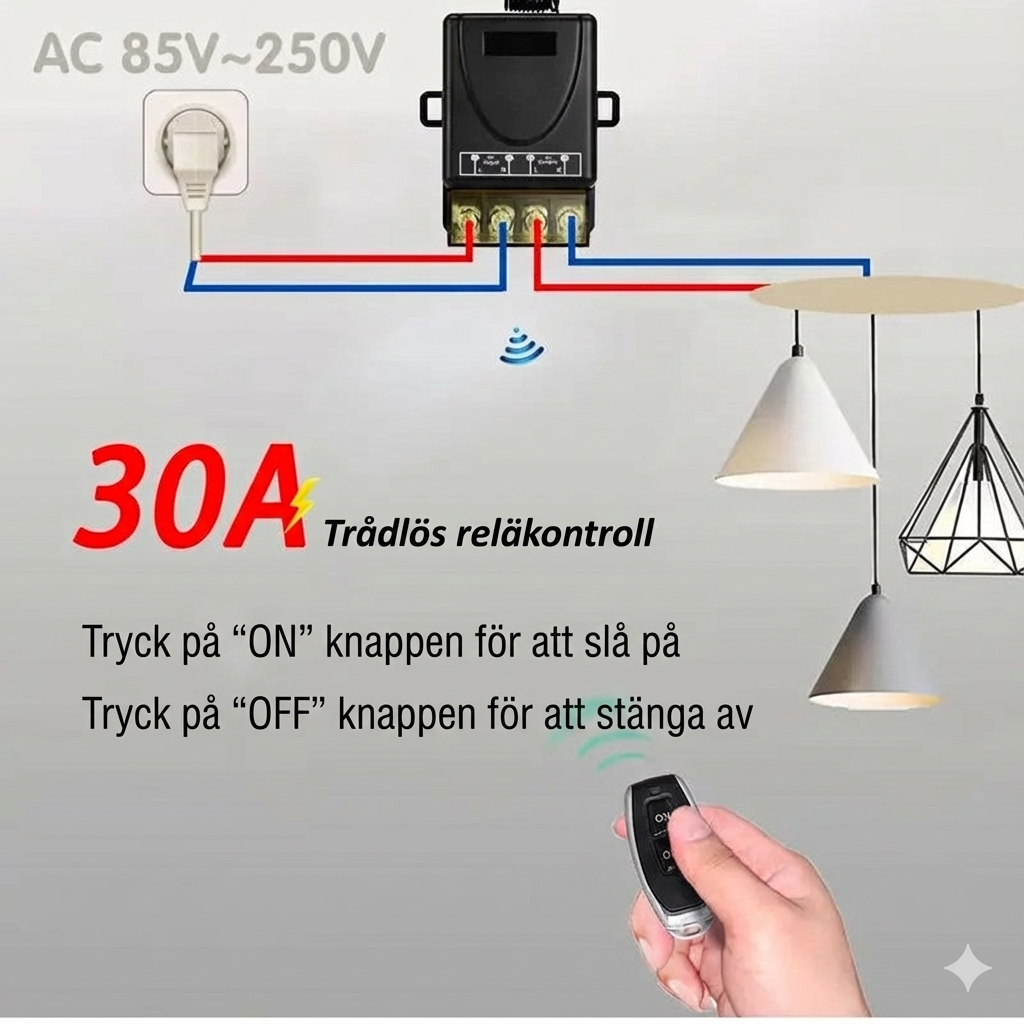 Trådlös Fjärrstyrd Strömbrytare med Lång Räckvidd