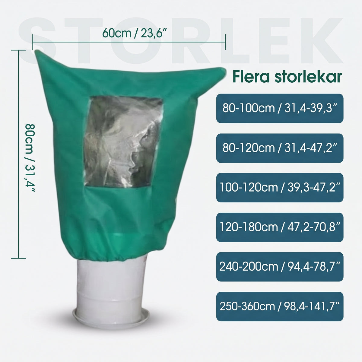Vinteröverdrag för växter med dragkedja och dragsko – Frostsäkert, transparent fönster och robust design – Perfekt för fruktträd, grönsaker och krukväxter
