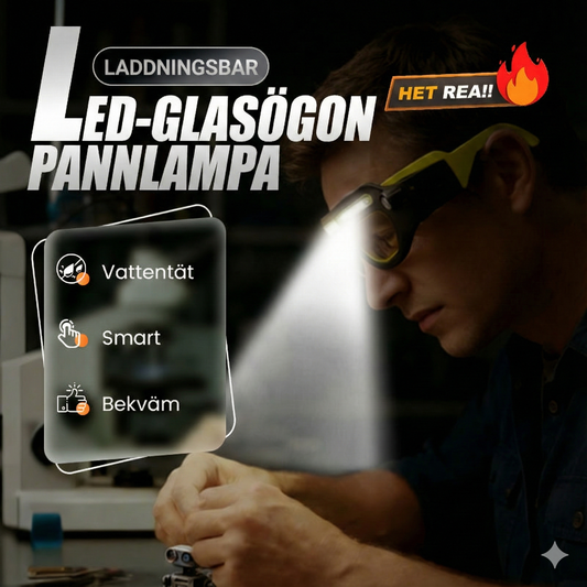 Uppladdningsbar LED-Glasögonlampa med Rörelsesensor & 5 Ljuslägen