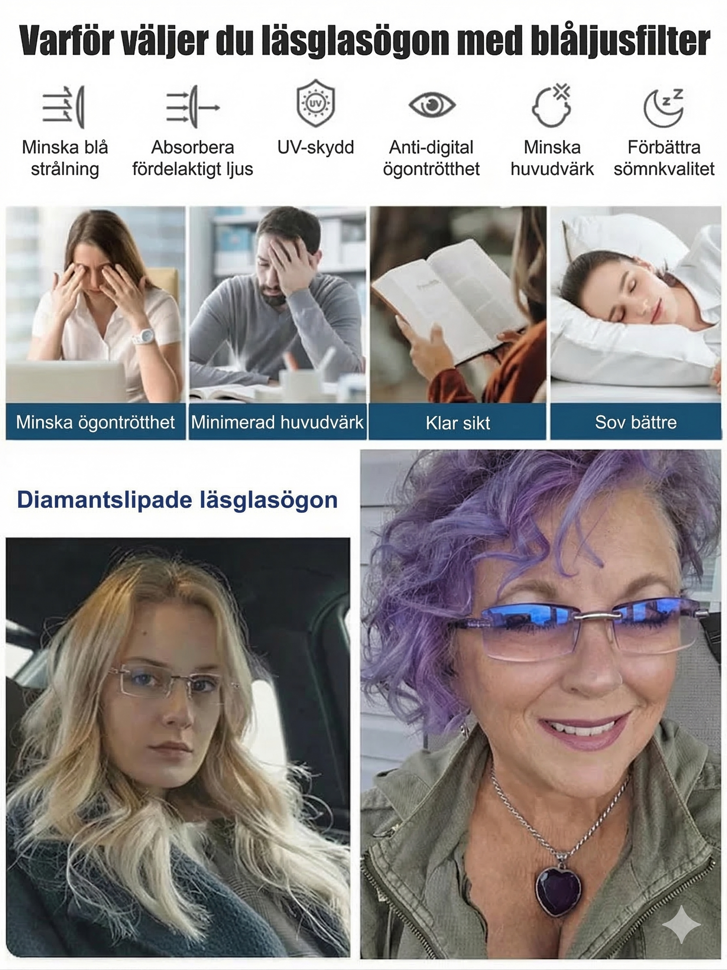 Multifokala Läsglasögon med Automatisk Styrka